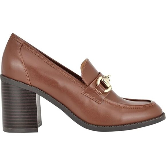 Nine West Brown Loafers with Gold Accent - Picture 4 of 5